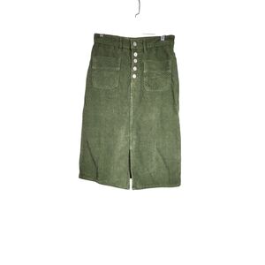 Anthropologie Pilcro And The Letterpress Courderoy Green Pencil Skirt, sz 2